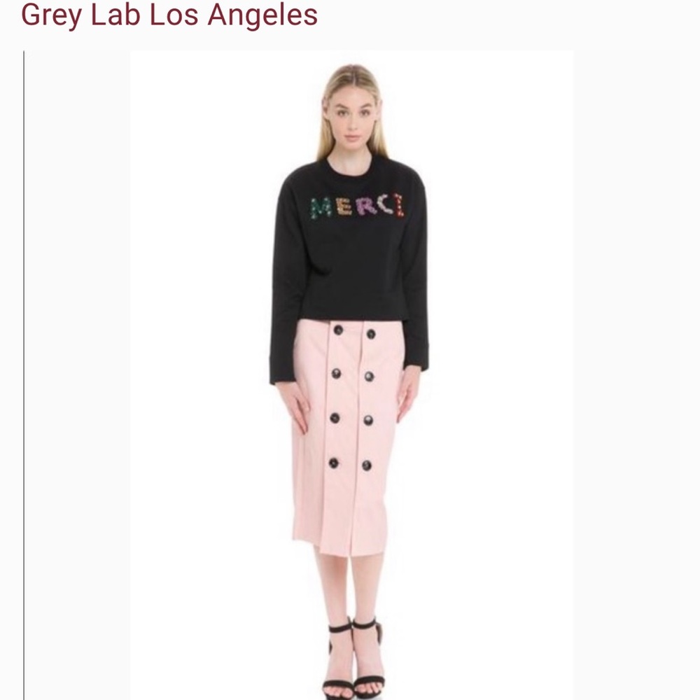 Grey Lab embellished Merci sweatshirt. Size small, never worn.